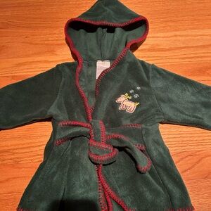 Carter's Holiday Green Kids Pajama Robe with Red Trim. Fits up to 9 Months EUC